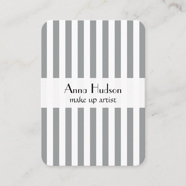 Cartão De Visita Cinzas, Stripes Roxas, Padrão Strips (Frente)