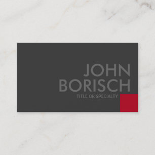 Cartão de visita cinzento do quadrado vermelho do