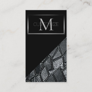 Cartão de visita cinzento escuro 6 do monograma d