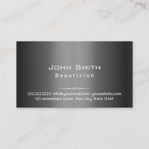 Cartão de visita cinzento escuro elegante do