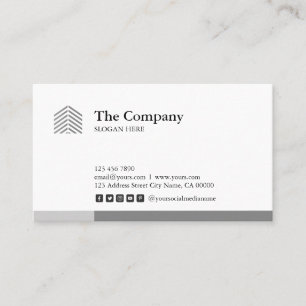 Cartão de visita cinzento social do arquiteto da