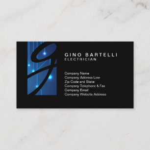 Cartão De Visita Circuito Elétrico Ilumina Monograma Comercializaçã
