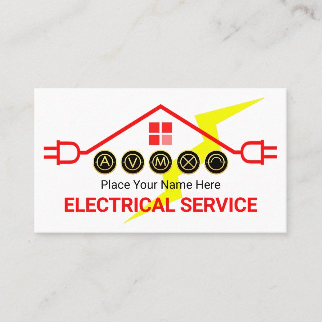 Cartão De Visita Circuito Elétrico Quente no Telhado (Frente)