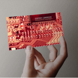 Cartão De Visita Circuito impresso com PCB rosa, engenharia tecnoló