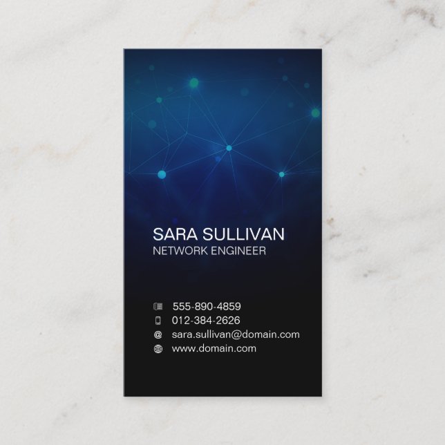 Cartão De Visita Circuitos de luz técnica de engenharia de computad (Frente)