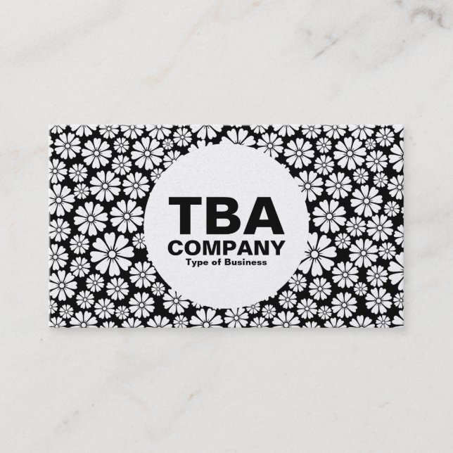 Cartão De Visita Círculo - 8 Petais - (Dourado) em Branco (Frente)