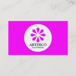 Cartão De Visita Círculo - Art Deco - Magenta