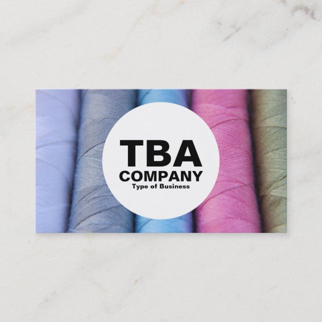 Cartão De Visita Círculo - bobinas de algodão (Frente)