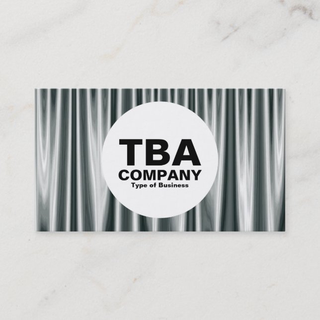 Cartão De Visita Círculo - cortinas de prata 02 (Frente)