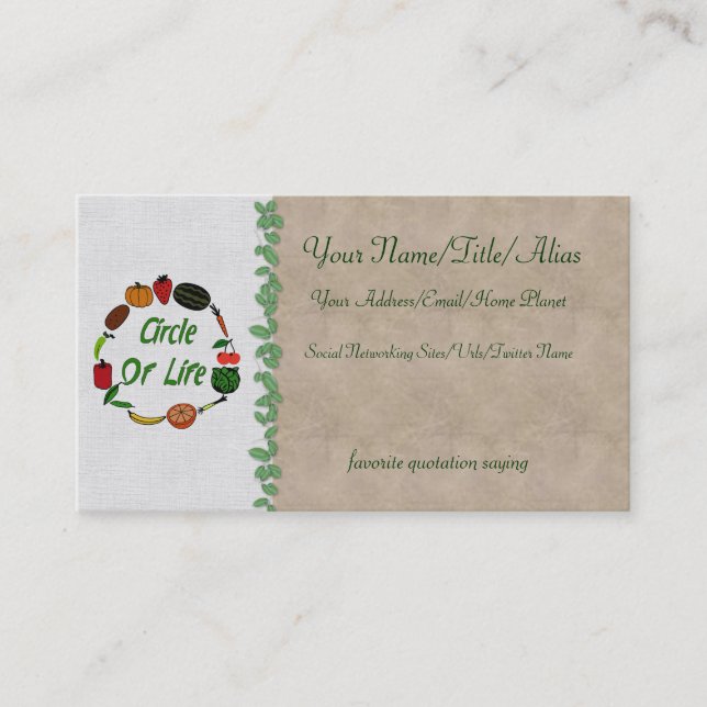 Cartão De Visita Círculo da vida (Frente)