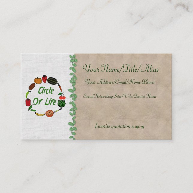 Cartão De Visita Círculo da vida (Frente)