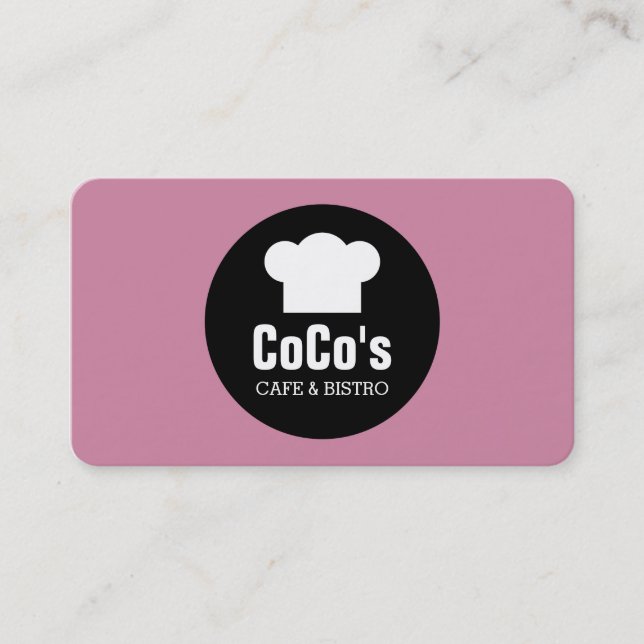 Cartão De Visita Círculo de Chapéu do Chef - Rosa de Cashmere (Frente)