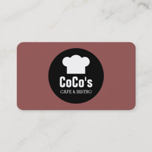 Cartão De Visita Círculo de Chapéu do Chef - Vermelho escuro 955251