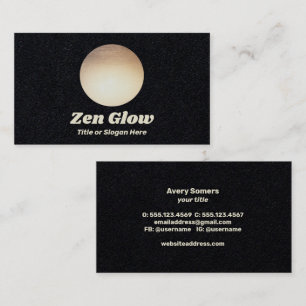 Cartão De Visita Círculo Dourado Moderno Preto