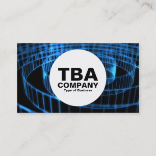 Cartão De Visita Círculo - Espiral Azul