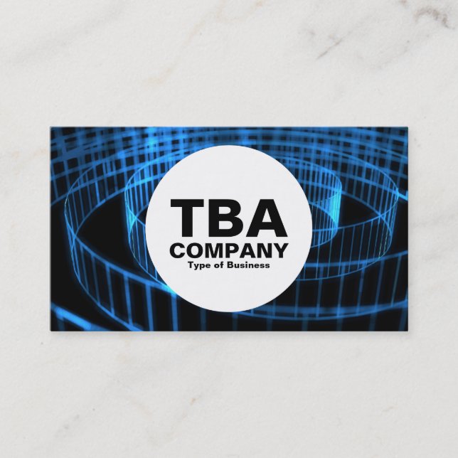 Cartão De Visita Círculo - Espiral Azul (Frente)