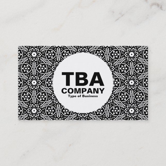 Cartão De Visita Círculo - Flores Geométricas (Frente)