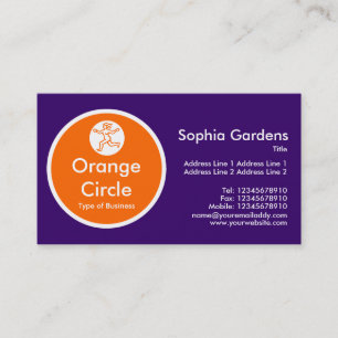 Cartão De Visita Círculo Laranja - Roxo Escuro