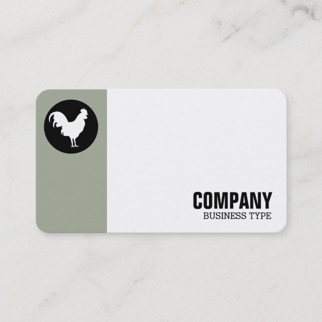 Cartão De Visita Círculo Marginal - Cockerel - Sage do Deserto (Frente)