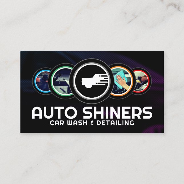 Cartão De Visita Círculo moderno com detalhes redondos (Frente)