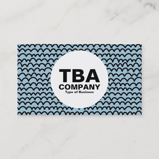 Cartão De Visita Círculo - Onda - Preto no Azul Lt 9dc6d8 (Frente)