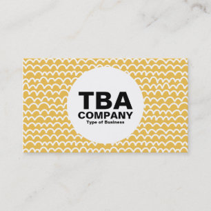 Cartão De Visita Círculo - ondulado - branco no âmbar efc050