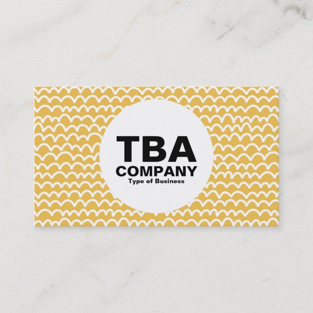 Cartão De Visita Círculo - ondulado - branco no âmbar efc050 (Frente)