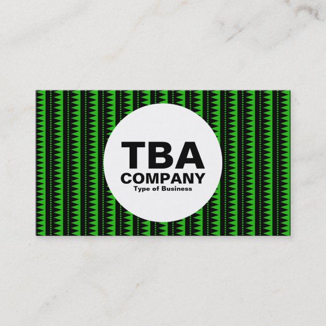 Cartão De Visita Círculo - Padrão asteca - Preto em Verde: 21bd11 (Frente)