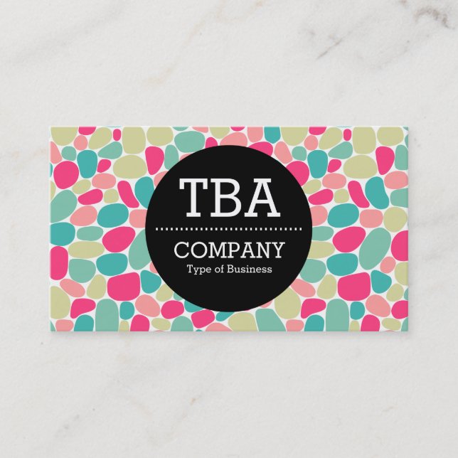 Cartão De Visita Círculo Preto v2 - Abstrato 160417 - Cores (Frente)