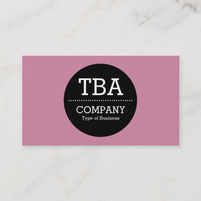 Cartão De Visita Círculo preto v2 - Rosa empoeirado (Frente)