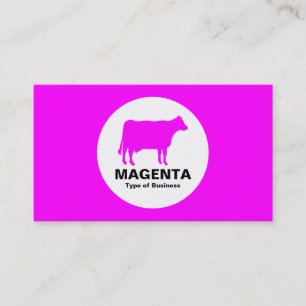 Cartão De Visita Círculo - Vaca - Magenta