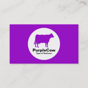 Cartão De Visita Círculo - Vaca - Roxo