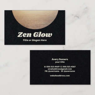 Cartão De Visita Círculo Zen Dourado Preto