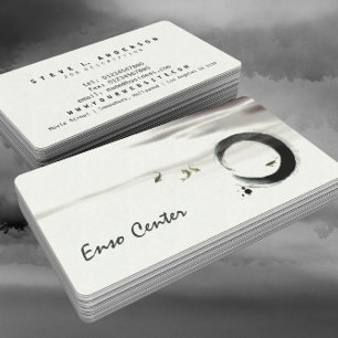 Cartão De Visita Círculo Zen Enso Koi Pincel Pintura