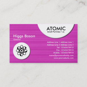 Cartão De Visita Círculos Atômicos - Textura Bruta Magenta