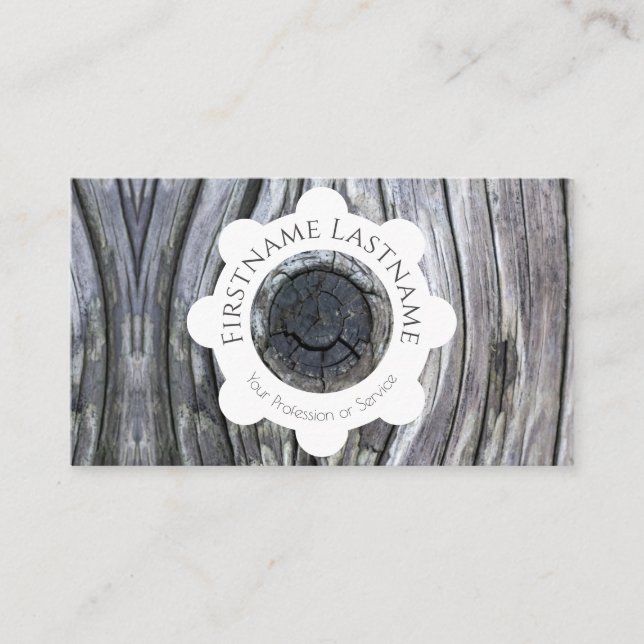 Cartão De Visita Círculos brancos de madeira orgânica 100% (Frente)