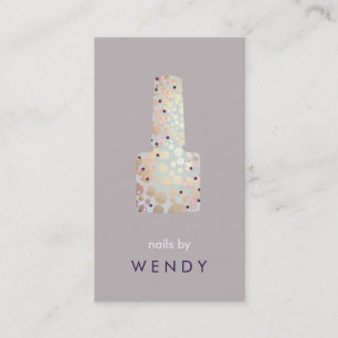 Cartão De Visita Círculos Dourados Manicurista do Bar das unhas da