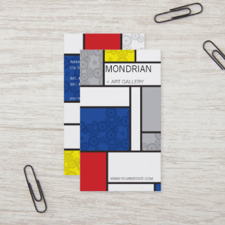 Cartão De Visita Círculos Retroativos De Arte Minminimalista Mondri