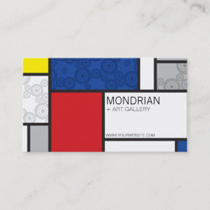 Cartão De Visita Círculos retros de Stijl da arte minimalista de