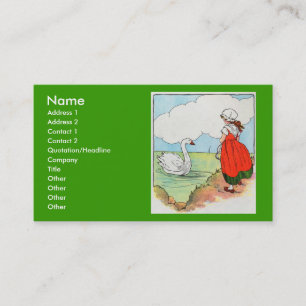 Cartão De Visita Cisne, cisne, sobre o mar.  Natação, cisne,