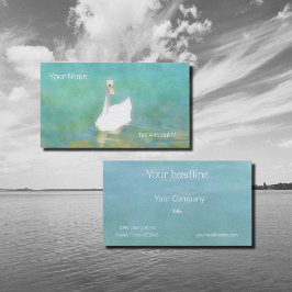 Cartão De Visita Cisne no Lago Balaton - aquarela