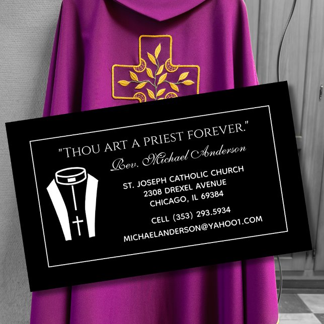 Cartão De Visita Citação das Escrituras Negras do Colarinho de Padr (Criador carregado)