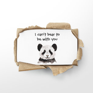 Cartão De Visita Citação Romântica Moderna Com Panda Preta E Bra