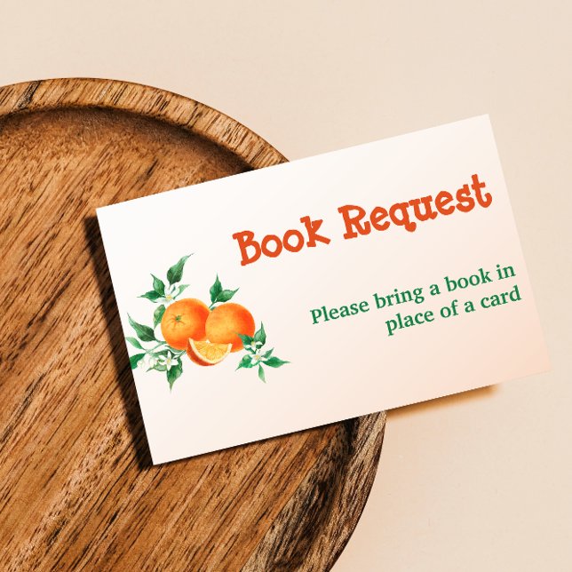 Cartão De Visita Citrus Little Cutie Orange Chá de fraldas Book Gam (Criador carregado)