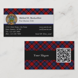 Cartão De Visita Clan MacLachlan Crest sobre Tartan