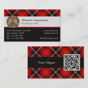 Cartão De Visita Clan Marjoribanks Crest sobre Tartan