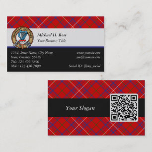 Cartão De Visita Clan Rosa Crest sobre Tartan