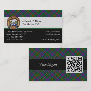 Cartão De Visita Clan Wood Crest sobre Tartan