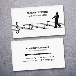 Cartão De Visita Clarinet Lessons