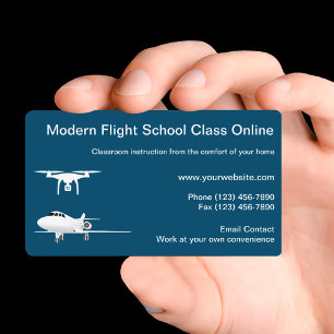Cartão De Visita Classes de Piloto de Avião e Drone Online